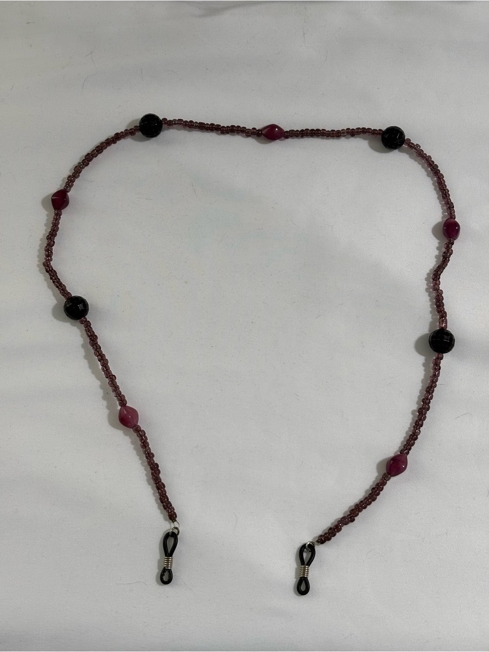 Vintage Handcrafted Purple  and Magenta  Beaded Eyewear Chain